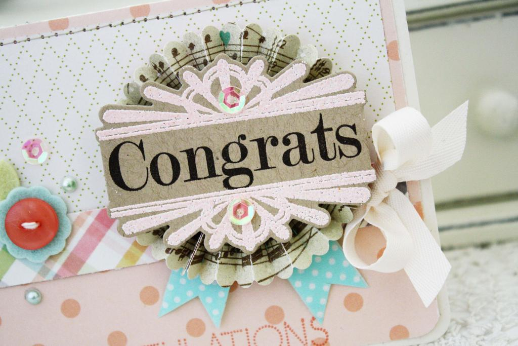 Papertrey Ink Supplies Used:<br />
Stamps:<br />
Boutique Borders:  Congrats and...