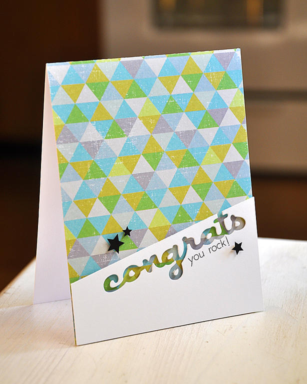 Stamps: Wonderful Words: Congrats<br />
Ink: True Black<br />
Cardstock: White<br />
Pattern...