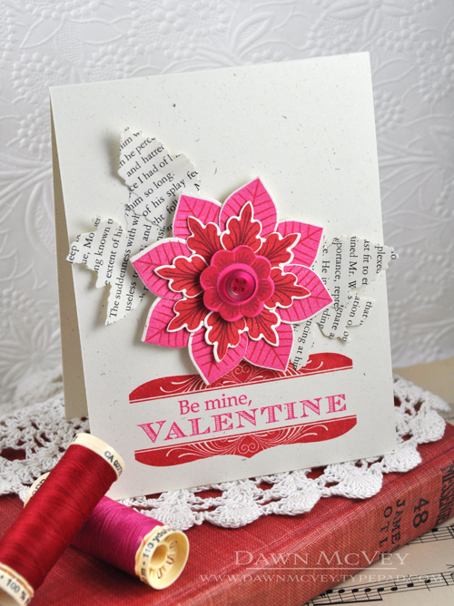 Paper: rustic cream, raspberry fizz<br />
Stamps: Boutique Borders: Valentine, Lovely Layers<br...