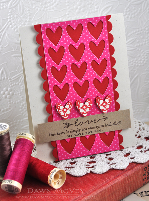 Paper: rustic cream, kraft, pure poppy, raspberry fizz bitty dot<br />
Stamps: Happy Hearts<br...