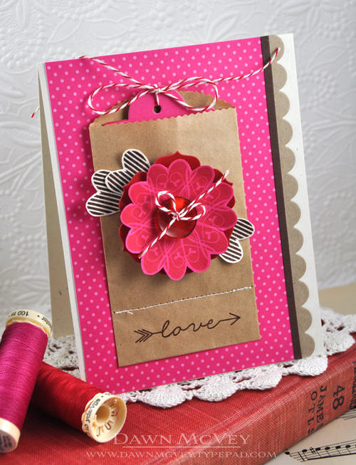 Paper: rustic cream, kraft, dark chocolate, raspberry fizz bitty dot, pure poppy<br />
Stamps:...