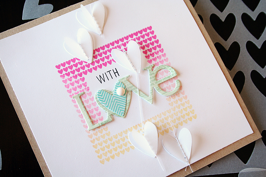 STAMPS: Heart Squared, Wonderful Words: Love, Happy Hearts<br />
INK: Raspberry Fizz, Sweet...