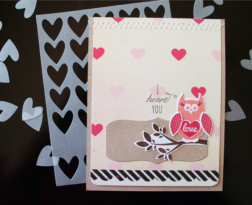 STAMPS: Polka Dot Parade #11 (owl), Heart Squared (sentiment)<br />
INK: Dark Chocolate, Melon...
