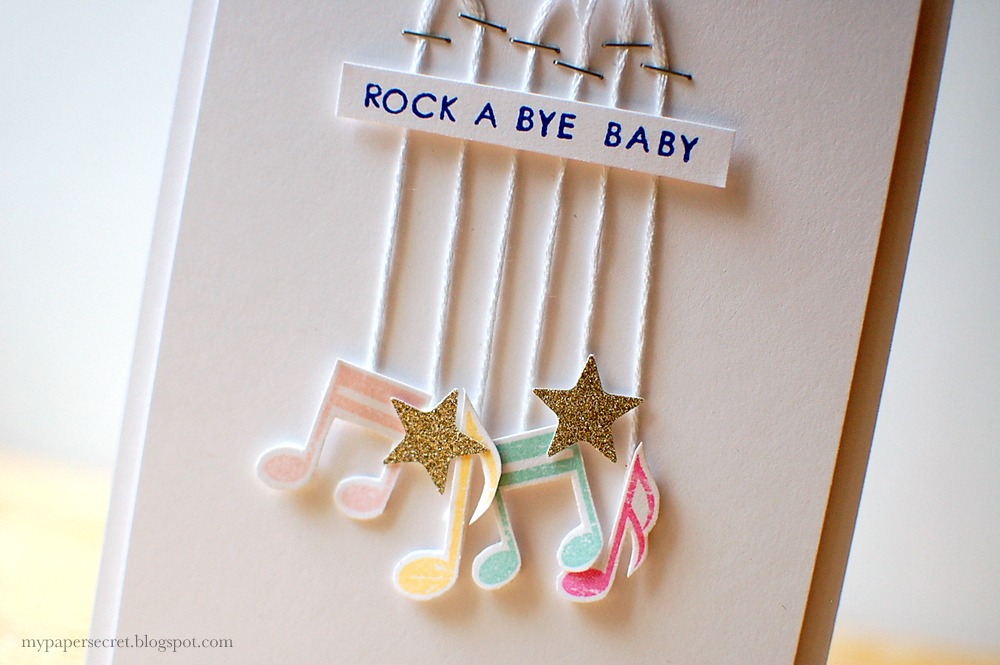 Cardstock: white<br />
Specialty paper: American Crafts (glitter paper)<br />
Stamps:...