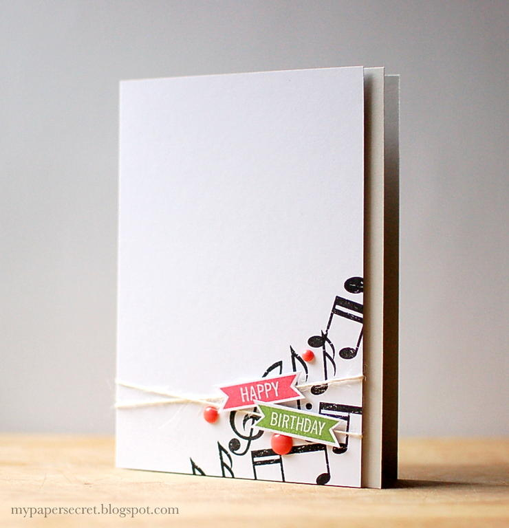 Cardstock: white, soft stone<br />
Stamps: Life&#039;s Music, Four Square<br />
Ink: berry...