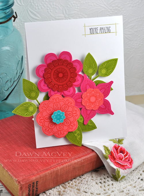 Paper: stamper&#039;s select white, simply chartreuse, pure poppy, raspberry fizz, berry sorbet,...