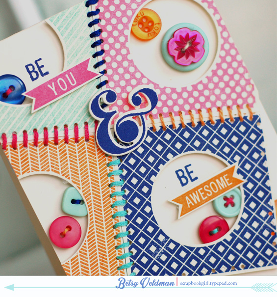 stamps:  four square, grand ampersand<br />
ink:  aqua mist, hibiscus burst, orange zest, blue...