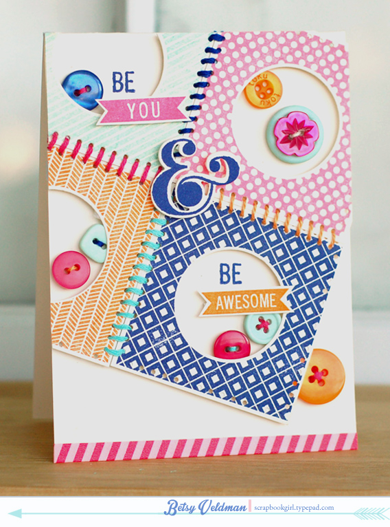 stamps:  four square, grand ampersand<br />
ink:  aqua mist, hibiscus burst, orange zest, blue...