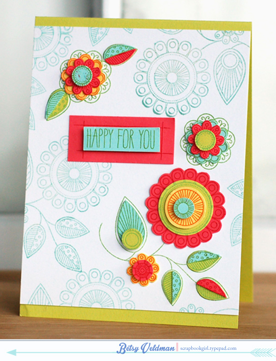 stamps:  doodlie-do<br />
ink:  pure poppy, aqua mist, new leaf, hawaiian shores, orange...