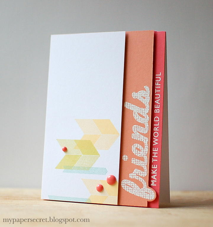 Cardstock: white, melon berry, berry sorbet<br />
Stamps: Wonderful Words: Friends, Autumn...