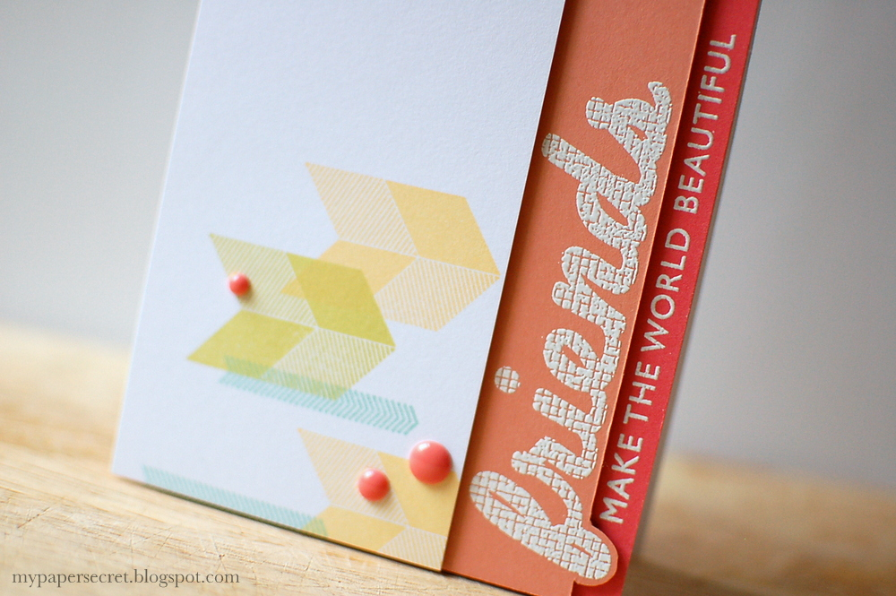Cardstock: white, melon berry, berry sorbet<br />
Stamps: Wonderful Words: Friends, Autumn...
