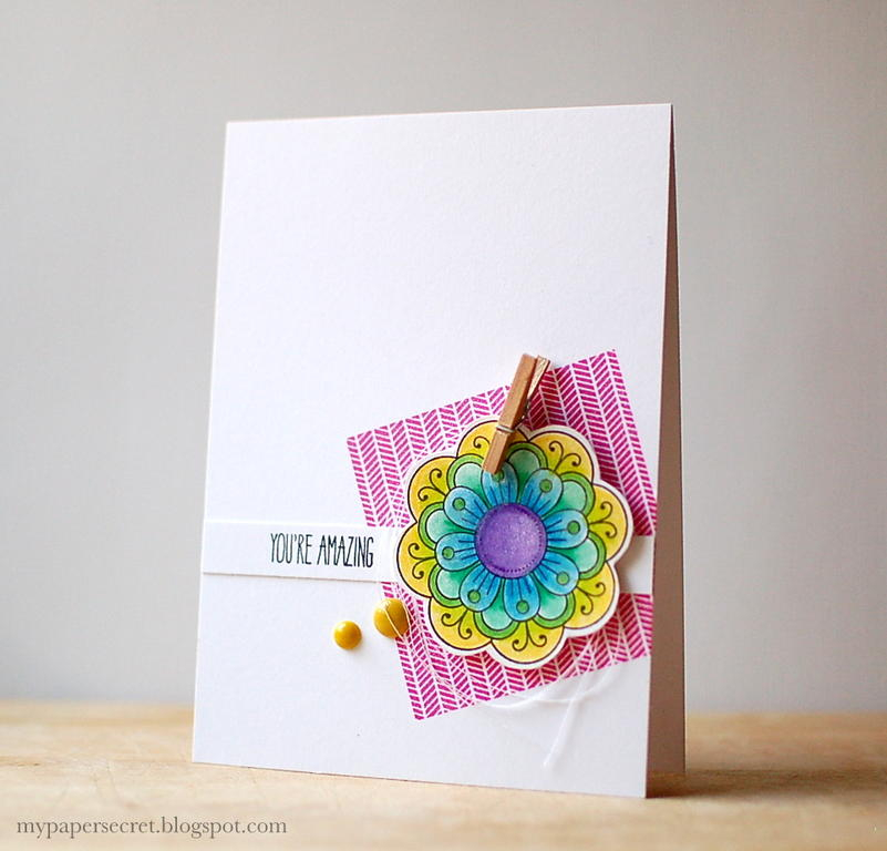 Cardstock: white<br />
Stamps: Doodlie-do, Four Square<br />
Ink: raspberry fizz, Versafine...
