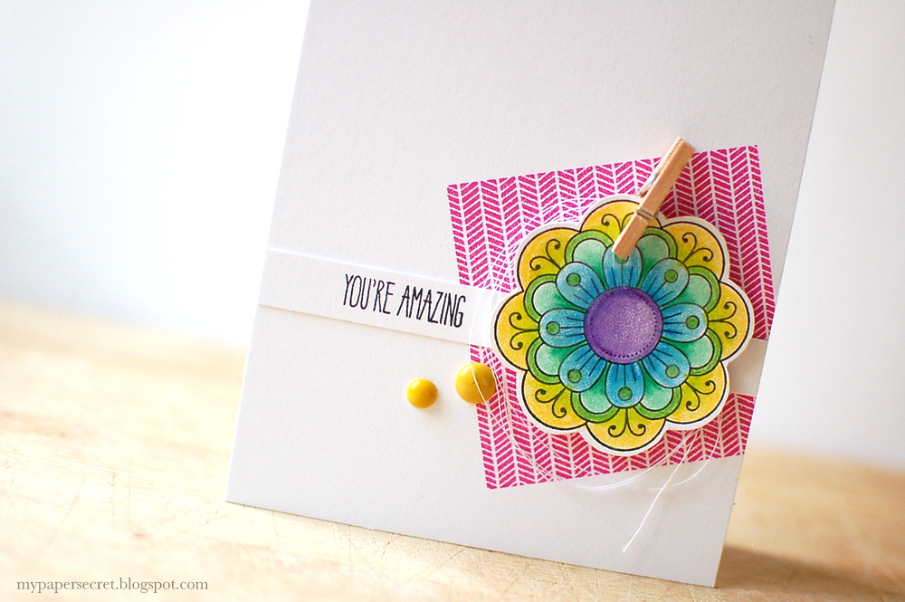 Cardstock: white<br />
Stamps: Doodlie-do, Four Square<br />
Ink: raspberry fizz, Versafine...