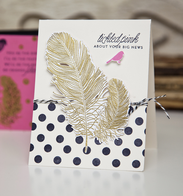 Supplies<br />
Stamps: Feather Finery, Polka Dot Basics<br />
Ink: True Black, Versamark,...
