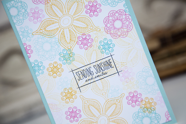 Supplies<br />
Stamps: Doodlie-Do<br />
Ink: Hawaiian Shores, Summer Sunrise, Hibiscus Burst,...