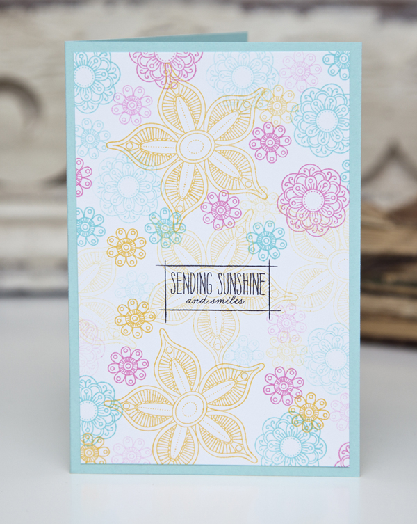 Supplies<br />
Stamps: Doodlie-Do<br />
Ink: Hawaiian Shores, Summer Sunrise, Hibiscus Burst,...