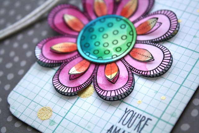 pattern paper-echo park<br />
ink: true black<br />
stamps: Doodlie do<br />
watercolors<br...