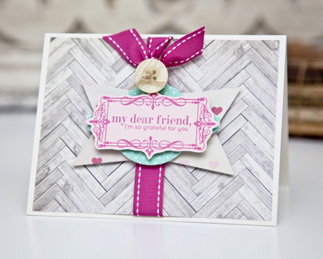 Supplies<br />
Stamps: Boutique Borders: Friend<br />
Ink: Raspberry Fizz<br />
Cardstock:...