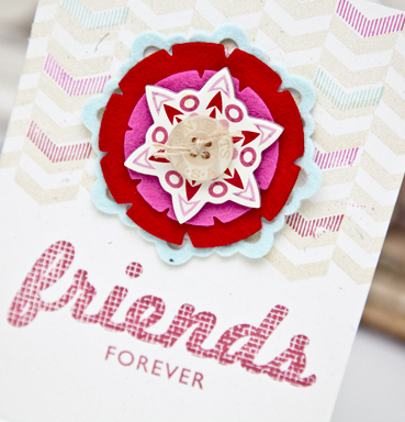 Supplies<br />
Stamps: Wonderful Words: Friends, Background Basics: Diagonals, Background...