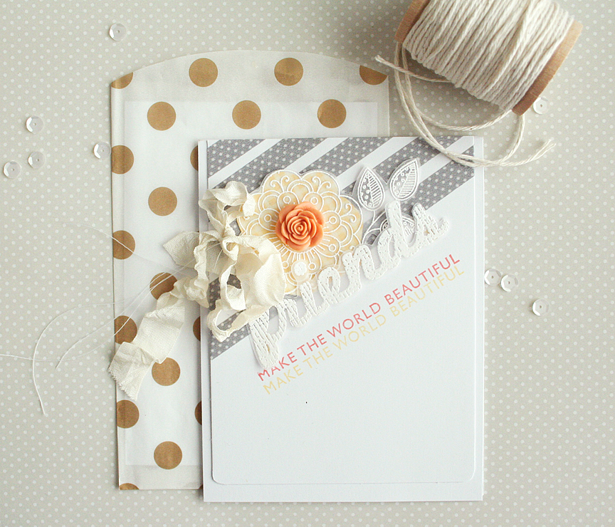 STAMPS: Wonderful Words: Friends, Doodlie-Do<br />
INK: Melon Berry, Harvest Gold, Versamark:...