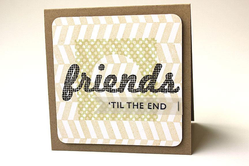 size: 4 1/4&quot; x 4 1/4&quot;<br />
<br />
stamps: Wonderful Words: Friends, Four Square,...