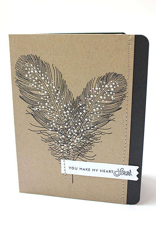 size: 4 1/4&quot; x 5 1/2&quot;<br />
stamps: Feather Finery<br />
ink: True Black, Fine...