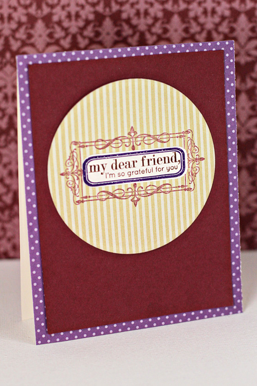 Stamps: Boutique Borders: Friends, Summer Camp<br />
Patterned Paper: Royal Velvet Bitty Dot,...
