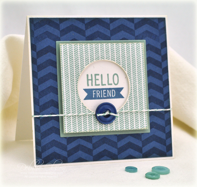 Stamps: Four Square, Background Basics: Diagonals<br />
Cardstock: Ocean Tide, Enchanted...