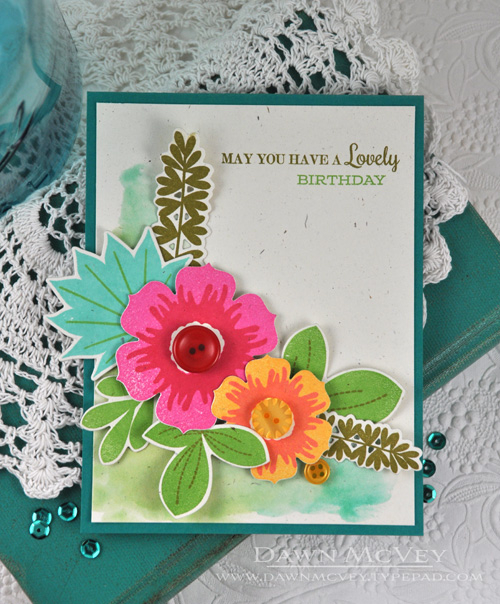 Paper: rustic cream, tropical teal<br />
Stamps: Leave It Be, Birthday Classics: February,...