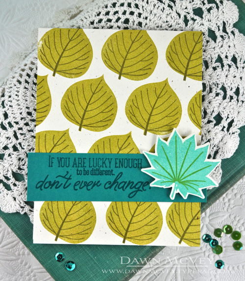 Paper: rustic cream, tropical teal<br />
Stamps: Leave It Be, A Little Inspiration<br />
Ink:...