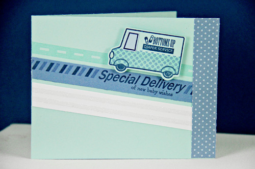 Stamps: Special Delivery and Special Delivery Sentiments<br />
Cardstock: Aqua Mist, Blueberry...