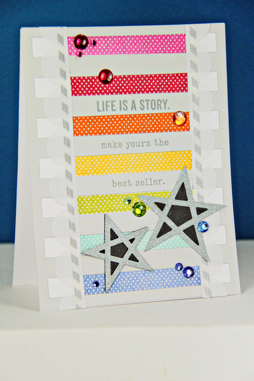 Stamps: Building Blocks<br />
Dies: Sketched Stars, Cover Plate: Stripes Horizontal, Medium...