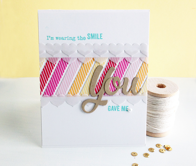 STAMPS: Building Blocks<br />
INK: Pure Poppy, Raspbery Fizz, Sweet Blush, Summer Sunrise,...