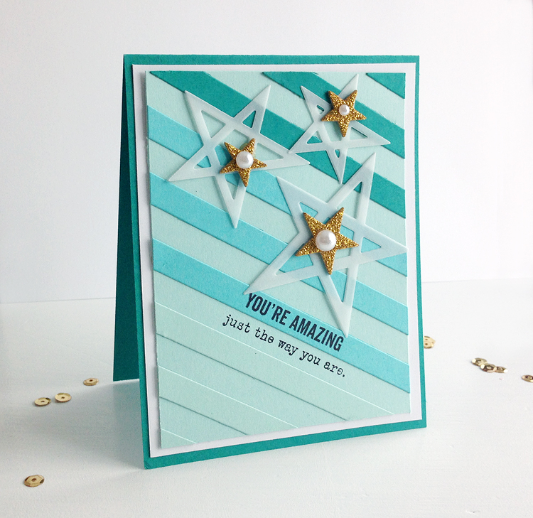 STAMPS: Building Blocks<br />
INK: True Black, Hawaiian Shores<br />
PAPER: Tropical Teal,...