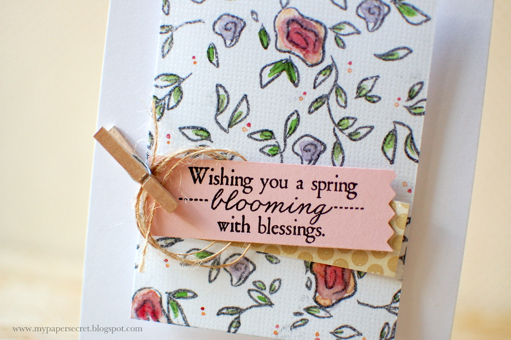 Cardstock: white, sweet blush<br />
Patterned paper: Distressed Dots<br />
Specialty paper:...