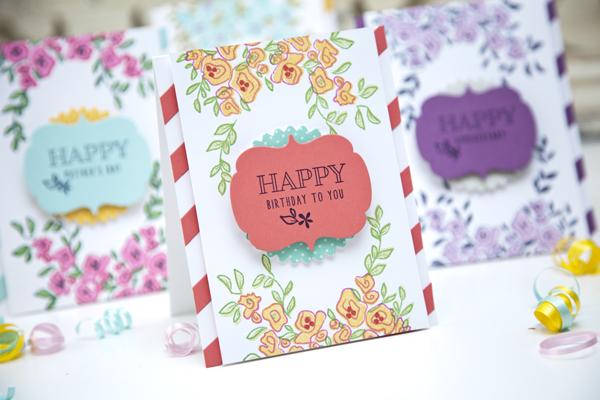 Supplies<br />
<br />
Stamps: Garden Grace<br />
Ink: True Black, Summer Sunrise, Berry...