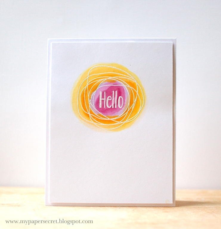 Cardstock: white<br />
Stamps: Circle Scribbles Mini Blooms<br />
Ink: Versamark<br />
Other:...