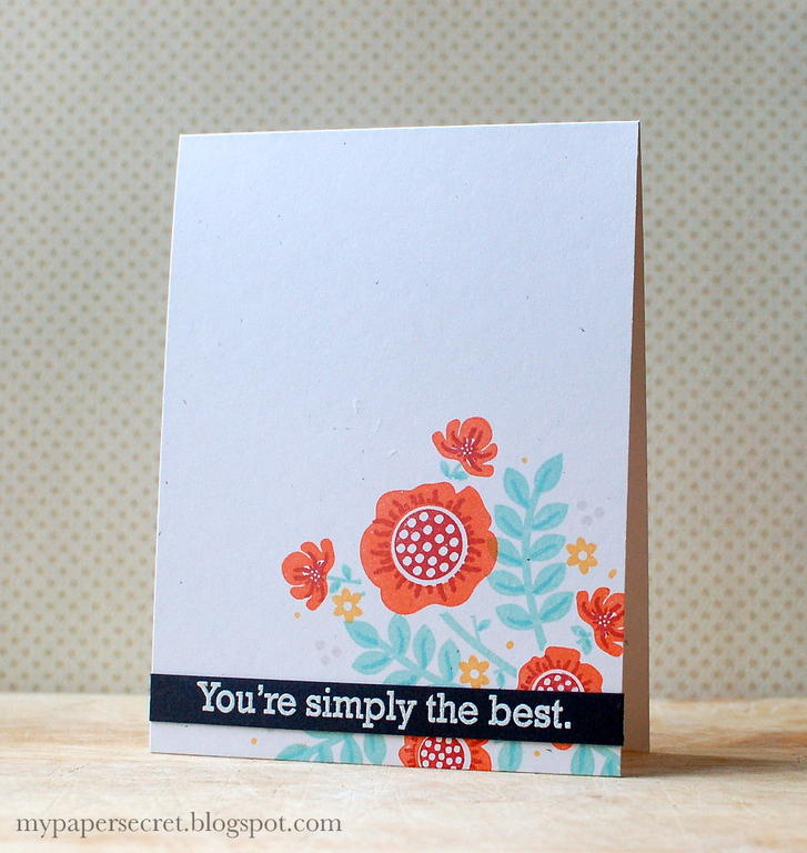 Cardstock: white, smokey shadow<br />
Stamps: Bold Bouquet<br />
Ink: orange zest, aqua mist,...