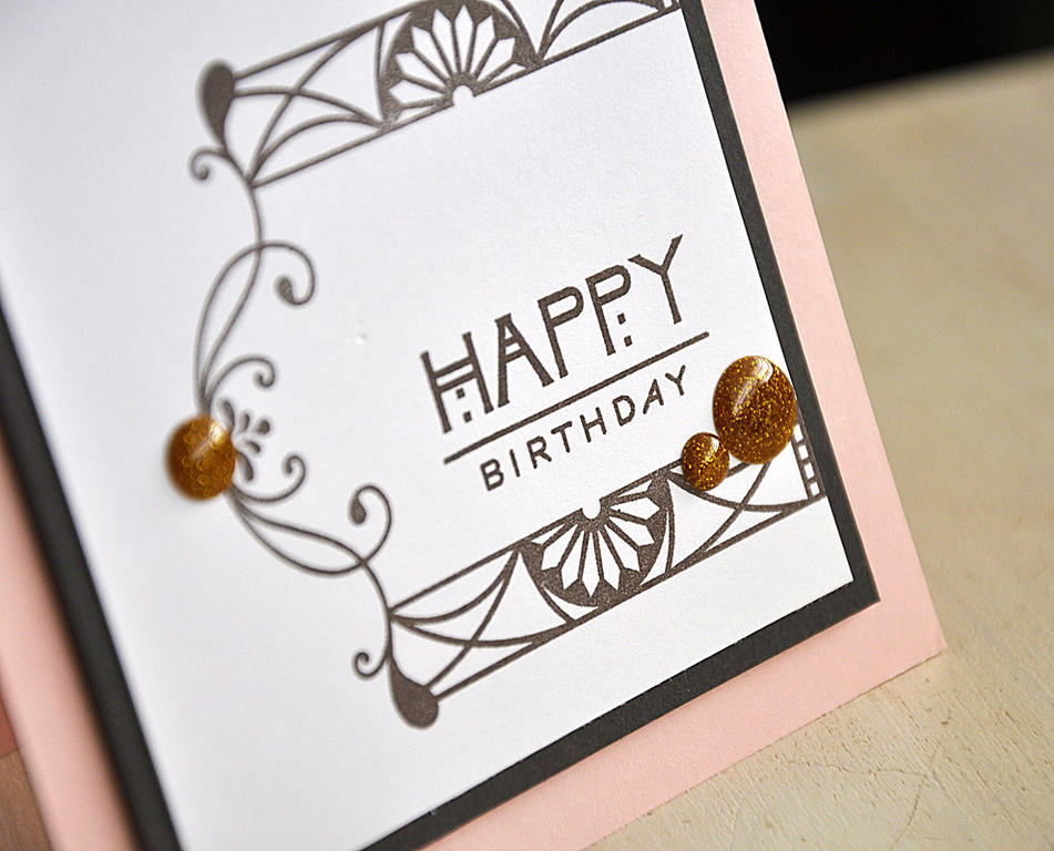 Stamps: Gatsby Glamour<br />
Ink: Smokey Shadow<br />
Cardstock: Sweet Blush, Smokey Shadow...