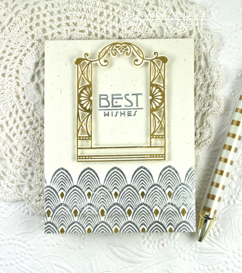 Paper: rustic cream<br />
Stamps: Background Basics: Art Deco, Gatsby Glamour<br />
Ink:...