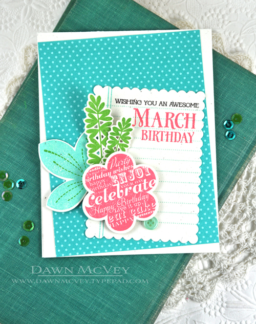 Paper: stamper&#039;s select white, hawaiian shores bitty dot<br />
Stamps: Birthday Classics:...