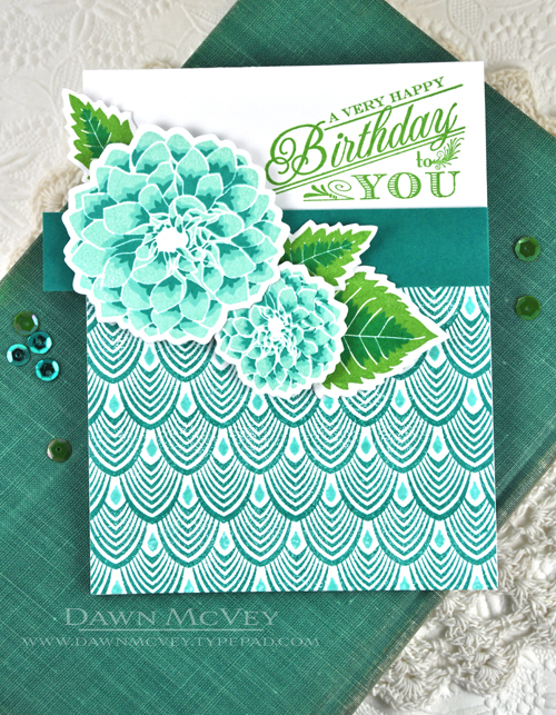 Paper: stamper&#039;s select white, tropical teal<br />
Stamps: Background Basics: Art Deco,...