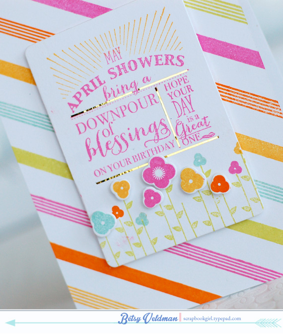stamps: birthday classics: april, just smile, bb: super stripes<br />
ink: hibiscus burst, aqua...