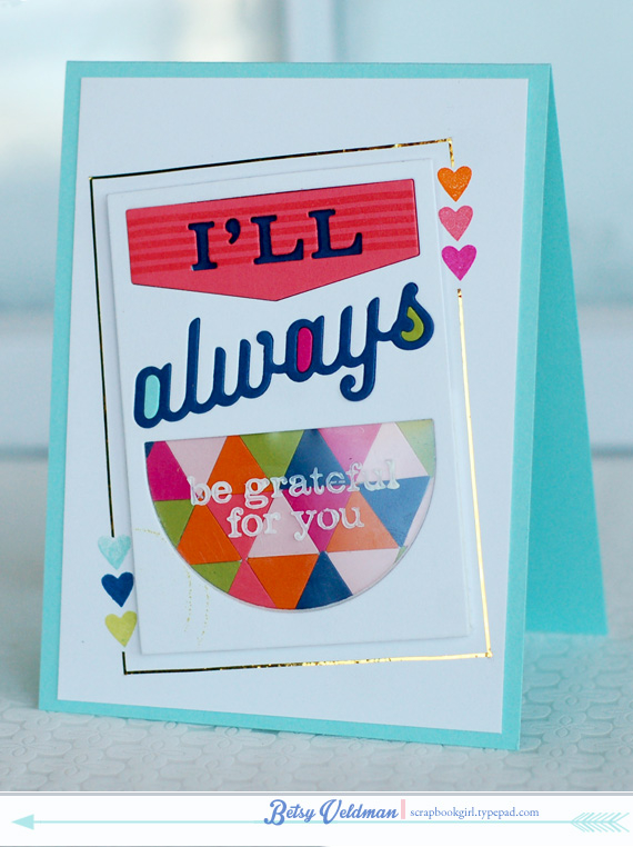 stamps: phrase plate#2, BB: super stripes<br />
ink:  enchanted evening, aqua mist, limeade...