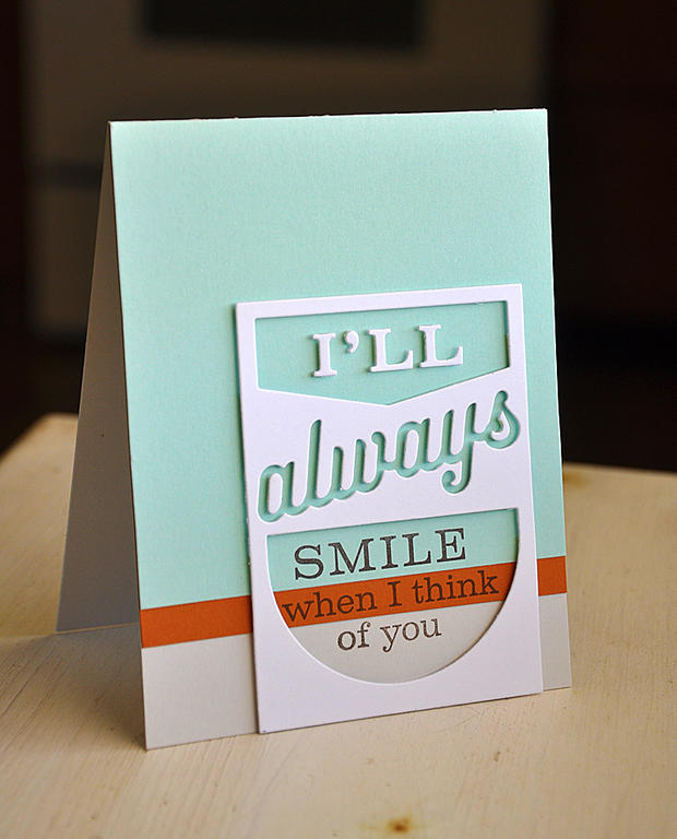 Stamps: Phrase Play #2<br />
Ink: Smokey Shadow<br />
Cardstock: Aqua Mist, Orange Zest, Soft...