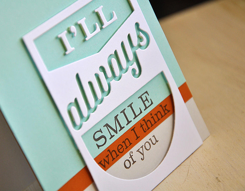 Stamps: Phrase Play #2<br />
Ink: Smokey Shadow<br />
Cardstock: Aqua Mist, Orange Zest, Soft...