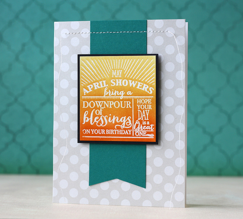 Cardstock: Stamper&#039;s Select white, Tropical Teal, True Black<br />
Ink: Orange Zest,...