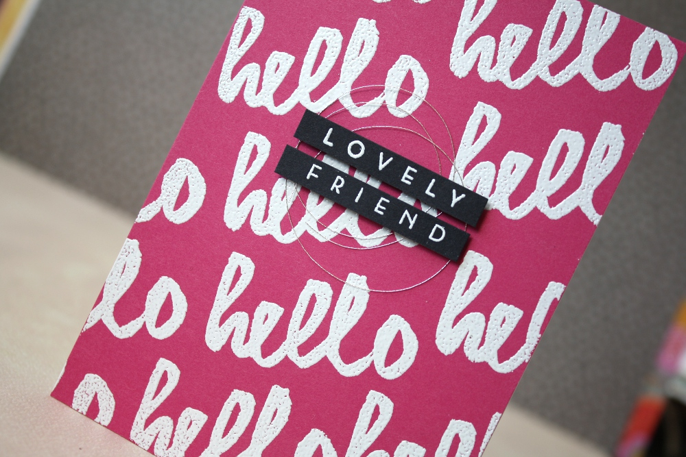 Cardstock: Raspberry Fizz, True Black, Stamper&#039;s Select White<br />
Ink: VersaMark<br />...