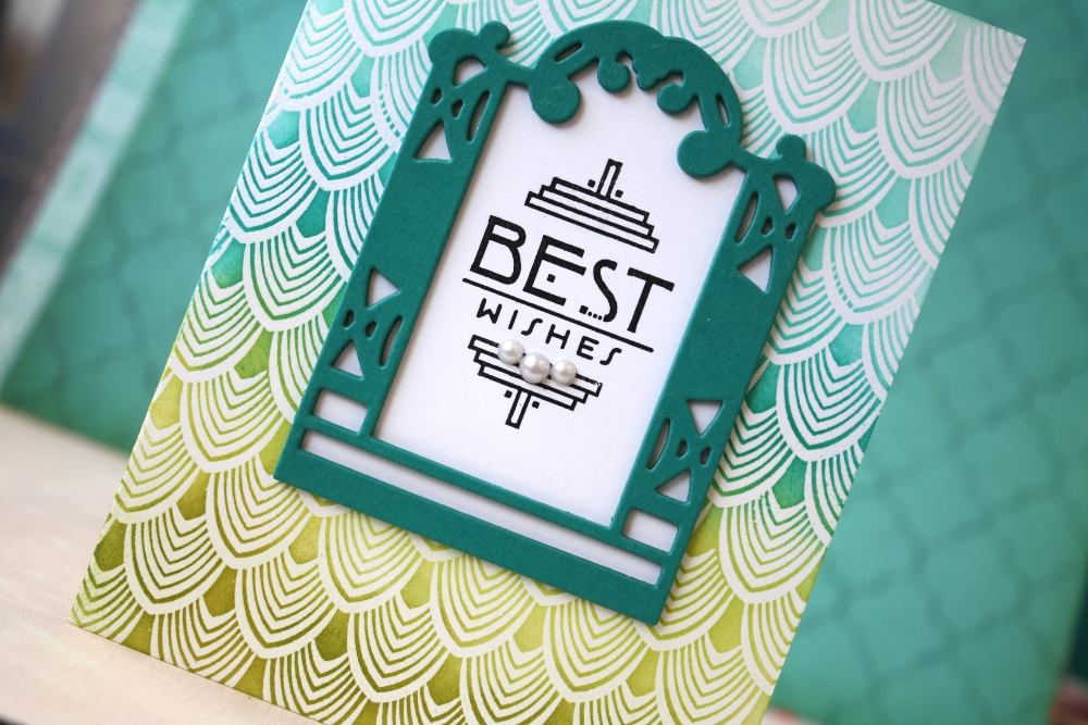 Cardstock: Stamper&#039;s Select White, Tropical Teal<br />
Ink: VersaMark, True Black, Aqua...