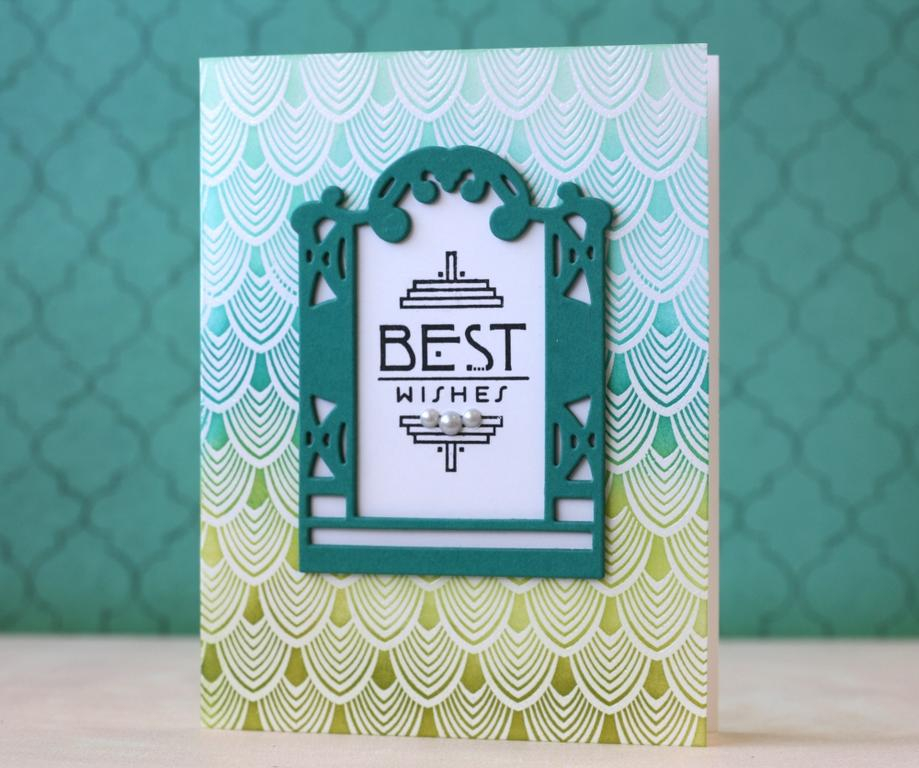 Cardstock: Stamper&#039;s Select White, Tropical Teal<br />
Ink: VersaMark, True Black, Aqua...